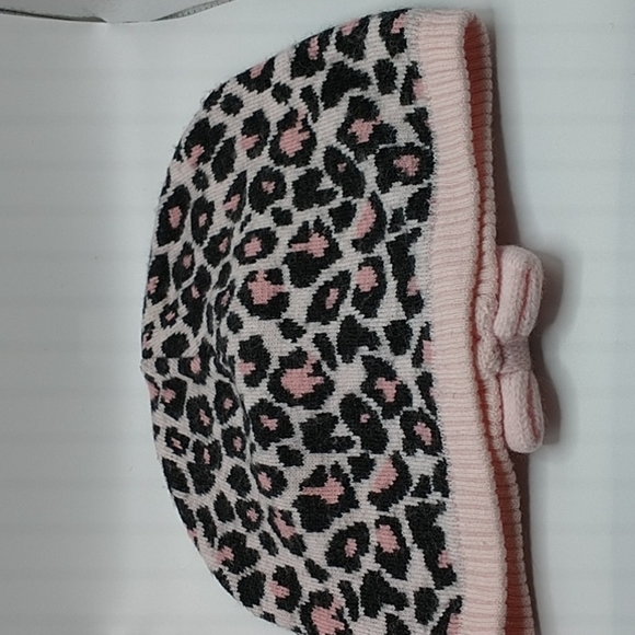 Kate Spade New York Hats Cheetah Pink Bow Ponytail Hat Cap Beanie - Picture 3 of 6